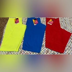 3x MOPAS LADIES NYLON CAPRI LEGGINGS (EX004/LG004) Free Size